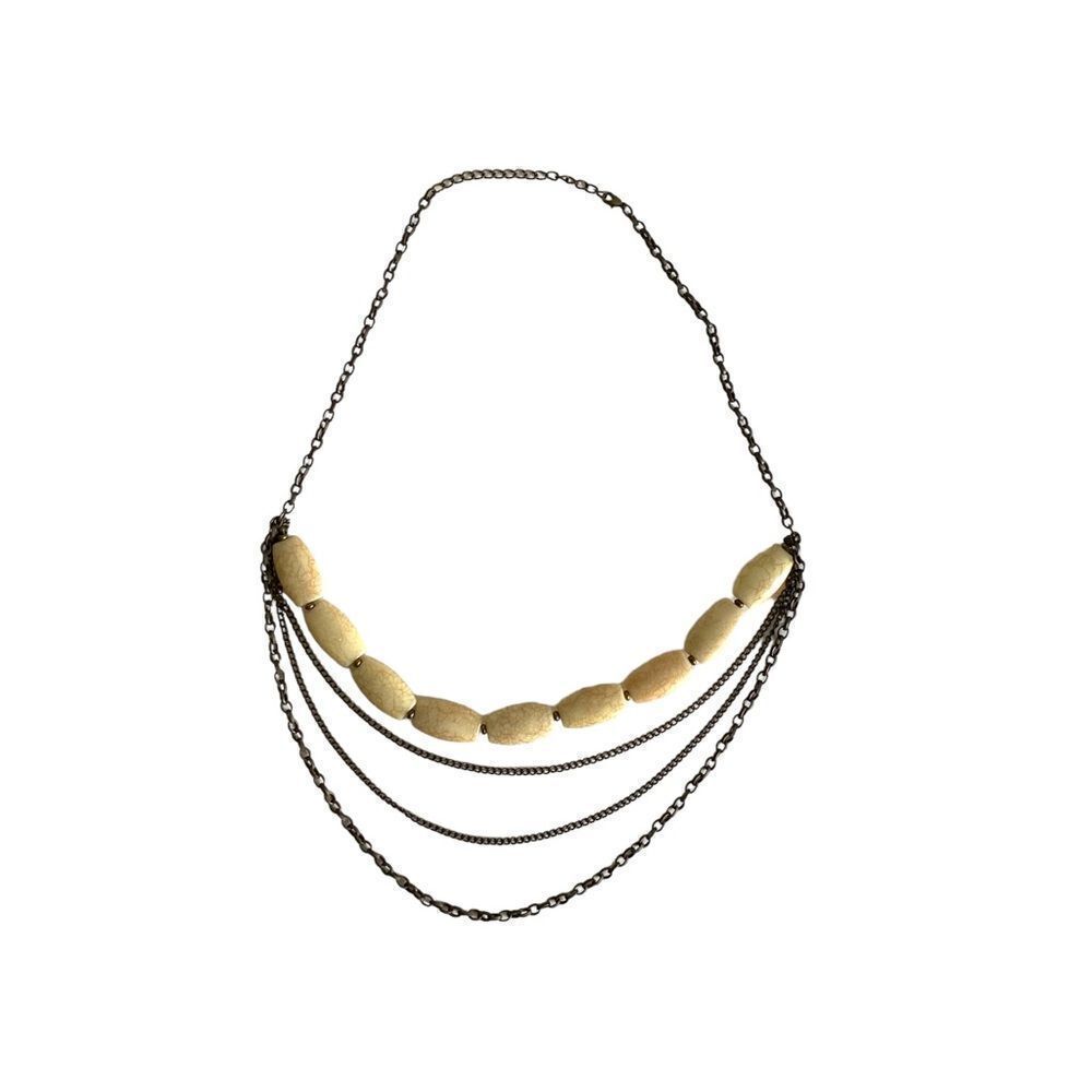 fairycore stone layered chain necklace